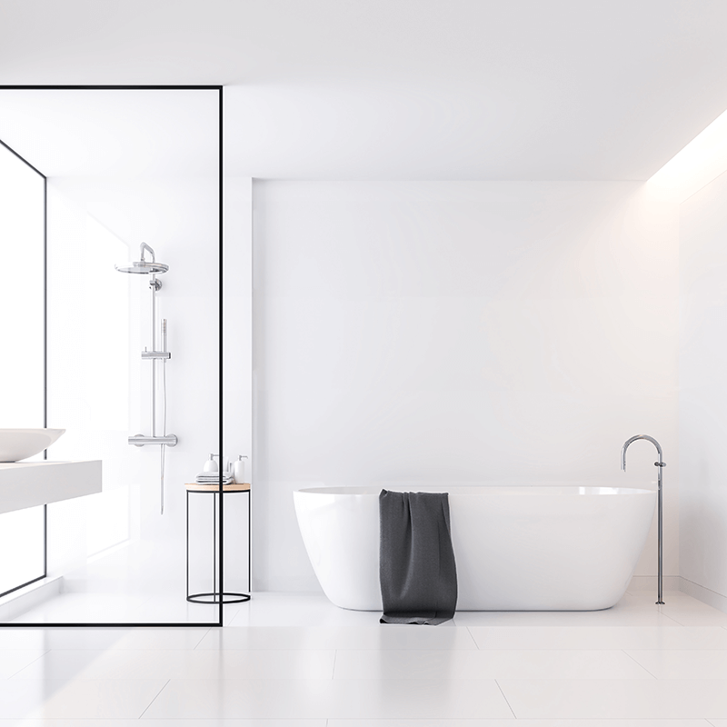 White (Gloss) 10mm Aqua Solid Wall Panel 1m x 2.4m image